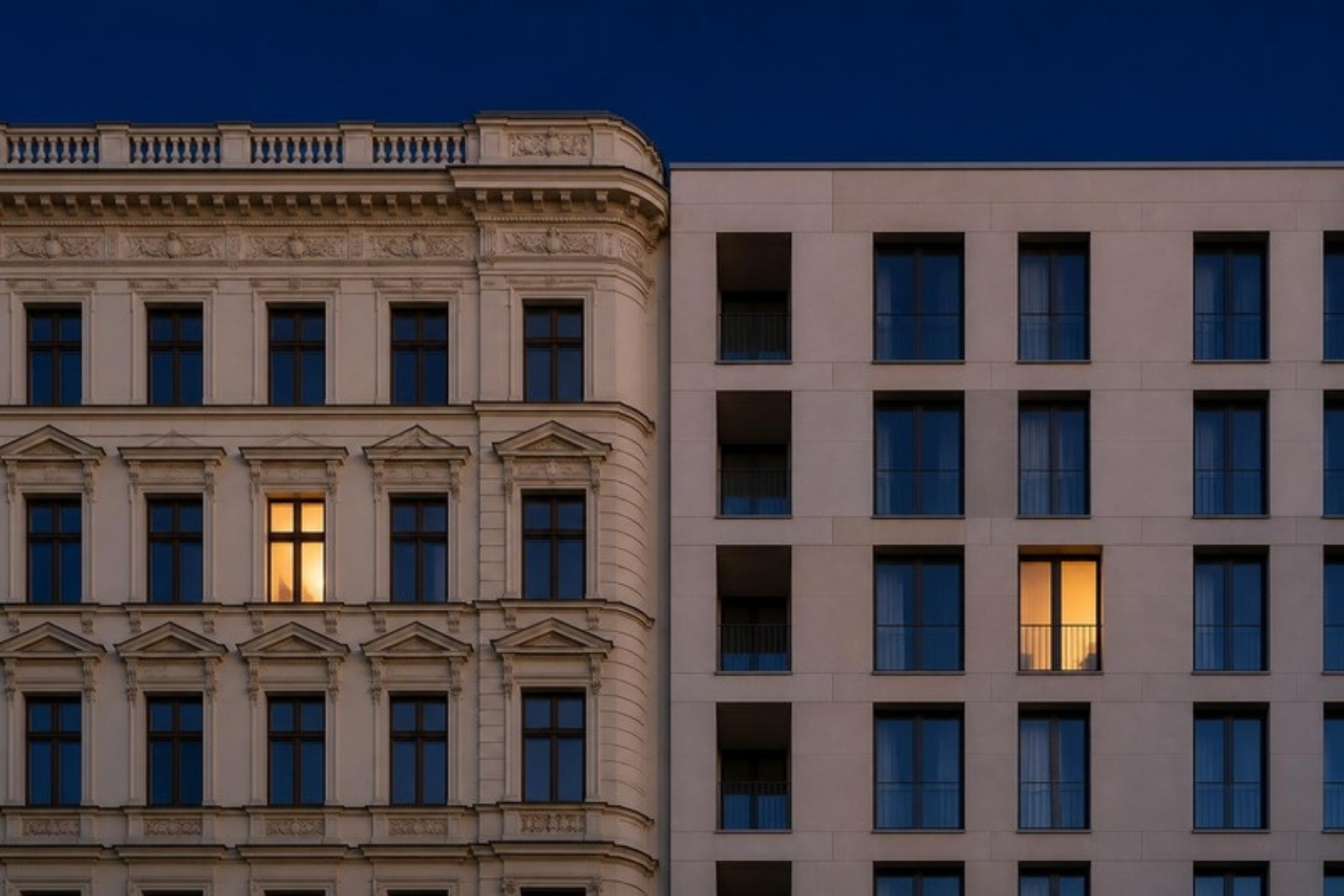 Berliner Altbau neben modernem Neubau